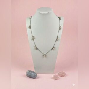 Ann Taylor Shimmering Pearl & Crystal Accent Necklace